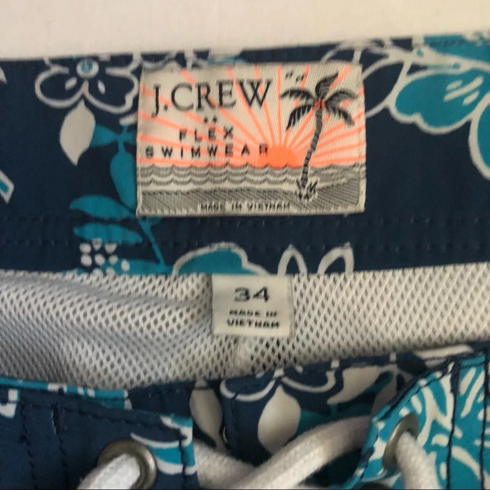 J.CREW Flex SWIMWEAR Men’s Shorts Sz 34 pineapple‎ Blue